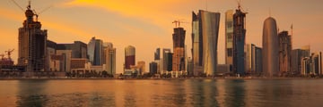 Doha skyline at sunset