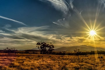 Sun setting over Flinders Ranges National Park