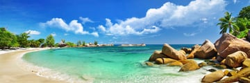 Seychelles tropical beach panorama