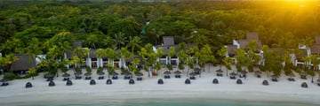 Aerial view of Shangri-La Le Touessrok's beach