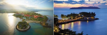 Shangri-La's Tanjung Aru Resort & Spa, Aerial View of Resort and CHI, The Spa Island