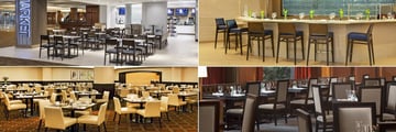 Sheraton Boston, (clockwise from top left): Grab and Go Cafe, Apropos Private Interactive Chefs' Kitchen, Side Bar and Apropos
