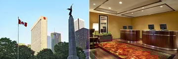 Sheraton Centre Toronto Hotel, Views of Exterior and Club Reception Desk