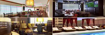 Sheraton Dallas Hotel, (clockwise from top left): Club Dining Lounge, Sports Bar, Pool and Lobby