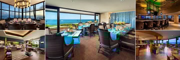 Sheraton Kauai, (clockwise from top left): Rum Fire Private Dining, Rum Fire Restaurant, Rum Fire Bar, Lavas on Poipu Beach and Link@Sheraton Cafe 