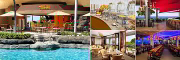 Sheraton Kona Resort & Spa at Keauhou Bay, (clockwise from left): Holua Poolside Bar, Koasi Lounge Buffet, Rays On The Bay Bar, Rays On The Bay Dining and Ainaki Restaurant 