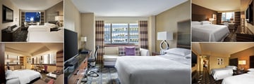 Sheraton New York Times Square, (clockwise from top left): Double-Double Superior Room, King Standard Room, Executive Suite, Suite Double-Double and Suite Parlour   