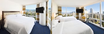 Sheraton Vancouver Wall Centre, Two Bedroom Executive Suite Master Bedroom and Second Bedroom