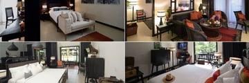 Shinta Mani Angkor, (clockwise from top left): Executive Suite, Junior Suite, Poolview Room and Poolside Room