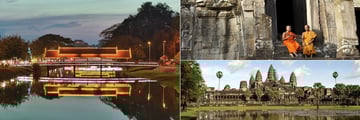 Siem Reap River, Buddhist Monks & Angkor Wat, Cambodia