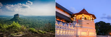 sigiriya rock and temple of the tooth relic, sri lanka