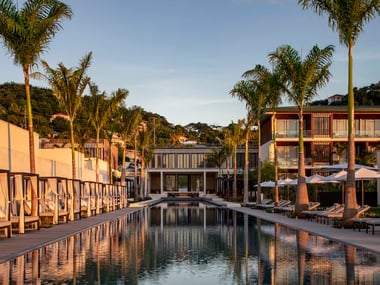 The main building and pool at Silversands Grenada