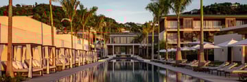 The pool at sunset at Silversands Grenada
