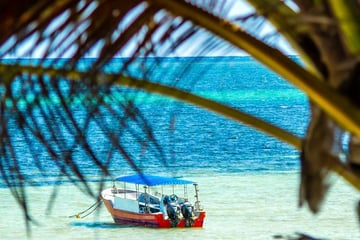 Small boat anchored along Mombasa Coast