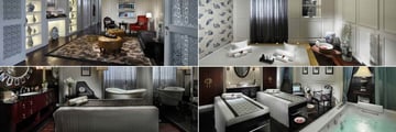 Sofitel Legend Metropole, (clockwise from top left): Spa Seating Area, Meditation Room, Couples Spa Suite and Single Spa Suite