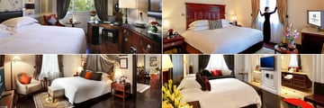Sofitel Legend Metropole, (clockwise from top left): Premium Room, Luxury Room, Grand Premium Room and Legendary Suite