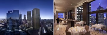 Sofitel Melbourne on Collins, Hotel on far right and No35 Restaurant with City Views