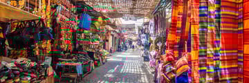 Colourful souks in Marrakesh