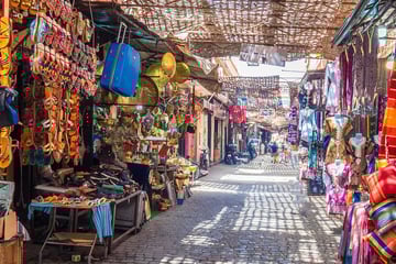 Colourful souks in Marrakesh