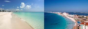 South Beach, Miami and aerial view of Cancun