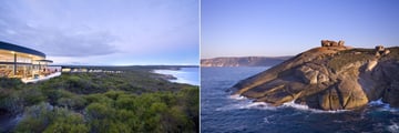 Southern Ocean Lodge, Views of Lodge at Sunset and Remarkable Rocks