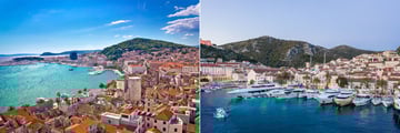 Aerial view of Split, and Hvar Port