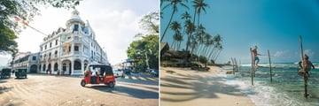 Classic Sri Lankan views: tuktuks and local fishermen
