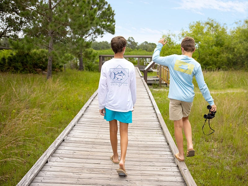 two young boys at st andrews state park