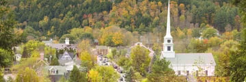 Aerial view of Stowe, Vermont