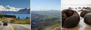 South Island's Beautiful Roadscapes, The Canterbury Plains & Moeraki Boulders
