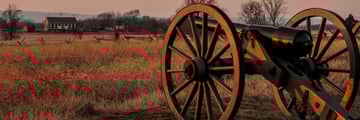 Sun fading over Gettysburg, Pennsylvania