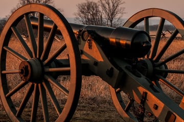 Sun fading over Gettysburg, Pennsylvania