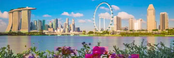 Distant view of Singapore's skyline