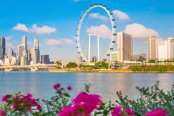 Distant view of Singapore's skyline