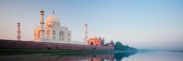 Sunrise at the Taj Mahal on Jamuna River
