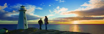 Sunrise over Cape Spear lighthouse, Avalon, Newfoundland & Labrador