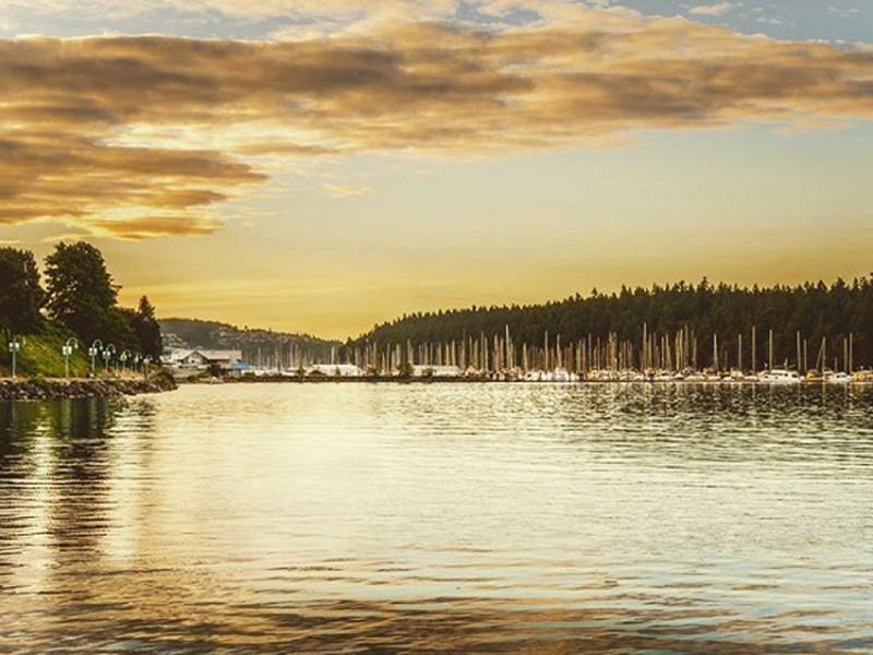 Sunset over Nanaimo Harbour, Vancouver Island