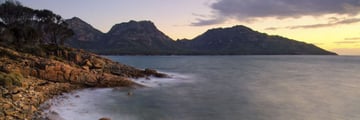 Sunset over Coles Bay, Freycinet National Park, Tasmania 