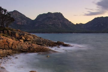 Sunset over Coles Bay, Freycinet National Park, Tasmania 