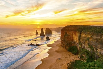 Sunset over Great Ocean Road