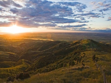 Sunset over the Canterbury Plains