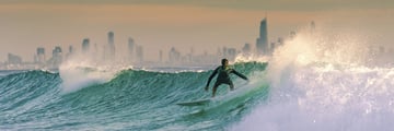 Surfing along the Gold Coast