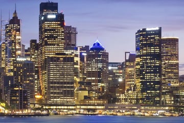 Sydney skyline at dusk, New South Wales