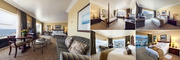 Table Bay at the Waterfront, (clockwise from left): Superior Luxury Family Room, Signal Hill Suite, Junior Suite Mountain View, Honeymoon Junior Suite and Junior Suite