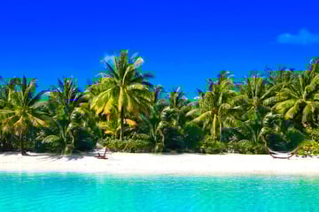 A secluded beach in Bora Bora