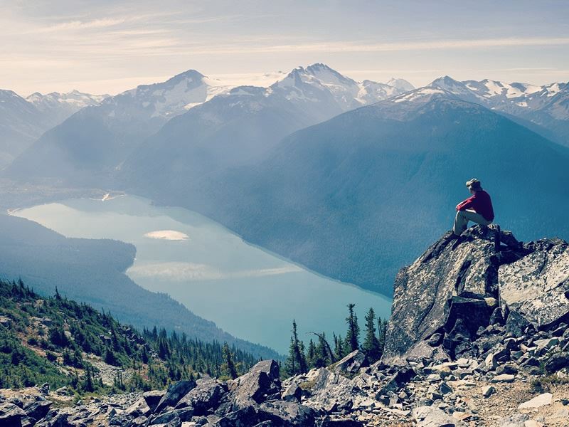 Taking in the view of Cheakamus Lake, Whistler