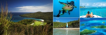 Tamarind Beach Hotel & Yacht Club, (clockwise from left): Golf, Diving, Boat Excursion, Island Tour and Watersports