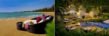 The beach and pool at Tanjong Jara Resort