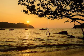 Teluk Nipah Beach at sunset, Pangkor