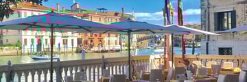 The terrace at Hotel Palazzo Stern